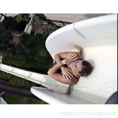 fiberglass Large green / white high speed slide , swimming